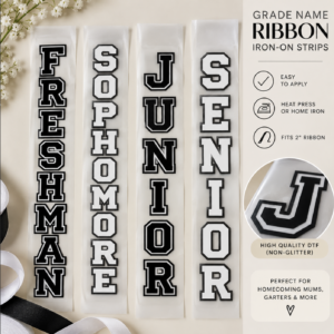 Grade Name Ribbon Iron-On Strips